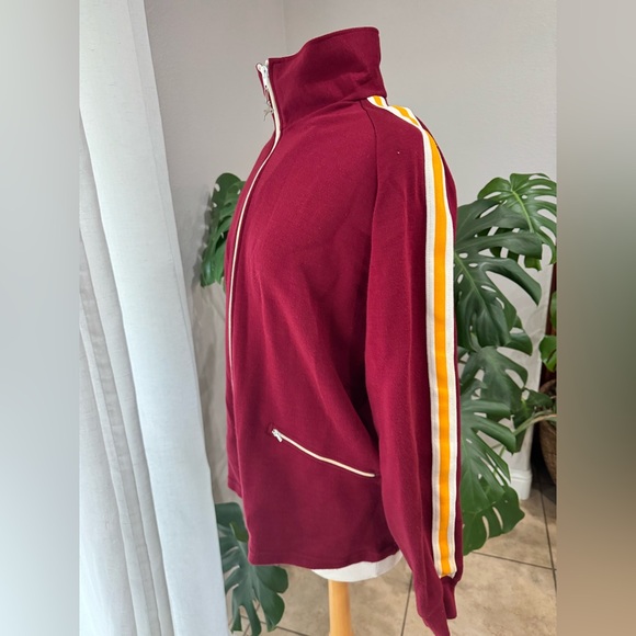 Vintage White Stag x Speedo Track Jacket L Maroon‎ Racing Stripes Japan